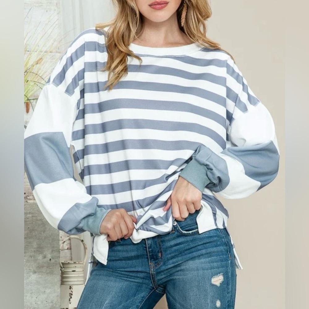 NWT Cozy Oversized NWT Striped Sweatshirt